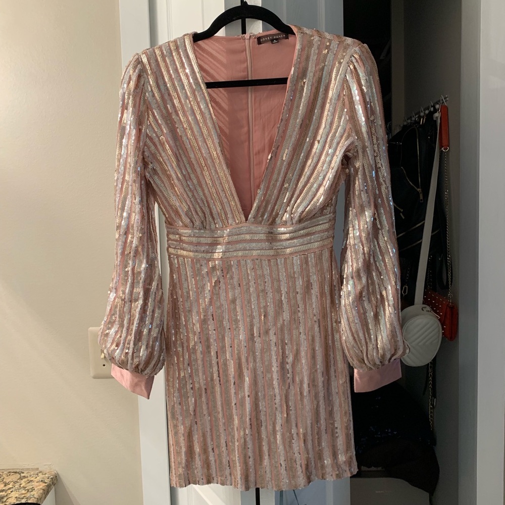 Honey Punch Blush Sequined Dress - Picture 3 of 6